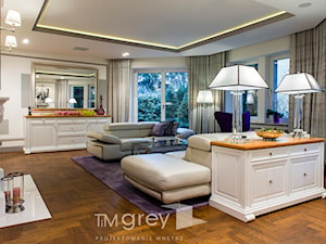 300m2 Klasycznej Elegancji - Duży biały salon, styl tradycyjny - zdjęcie od TiM Grey Projektowanie Wnętrz