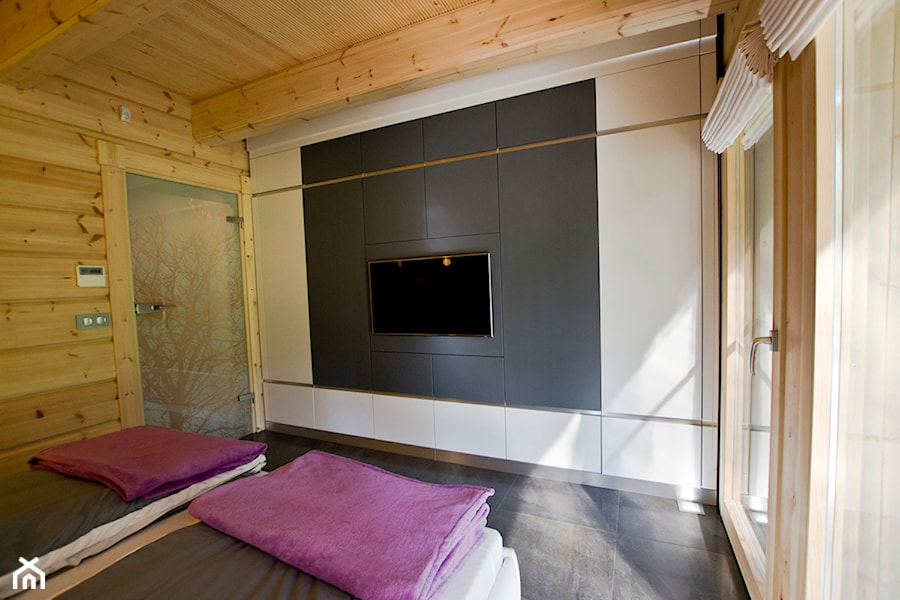Nowoczesny Dom z finskiego bala - Sypialnia, styl skandynawski - zdjęcie od TiM Grey Projektowanie Wnętrz