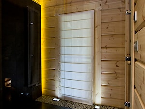 Nowoczesny Dom z finskiego bala - Mała bez okna z punktowym oświetleniem łazienka, styl skandynawski - zdjęcie od TiM Grey Projektowanie Wnętrz
