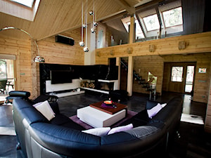 Nowoczesny Dom z finskiego bala - Duży salon, styl skandynawski - zdjęcie od TiM Grey Projektowanie Wnętrz