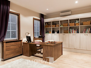 Klasyczne 230m2 - Duże beżowe biuro, styl tradycyjny - zdjęcie od TiM Grey Projektowanie Wnętrz