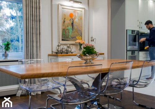 300m2 Klasycznej Elegancji - Duża biała jadalnia jako osobne pomieszczenie, styl tradycyjny - zdjęcie od TiM Grey Projektowanie Wnętrz