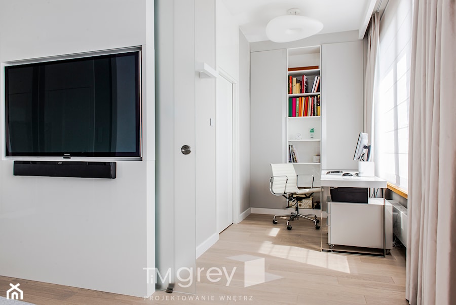 Nowoczesny Wilanów 137m2 - Średnie szare biuro, styl nowoczesny - zdjęcie od TiM Grey Projektowanie Wnętrz