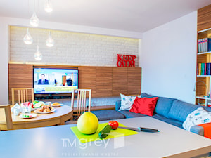 Mieszkanie na warszawskiej Woli - Salon, styl nowoczesny - zdjęcie od TiM Grey Projektowanie Wnętrz