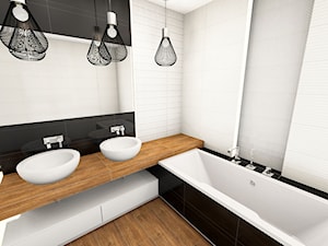 Azario Valencia - Mała bez okna z lustrem z dwoma umywalkami łazienka, styl nowoczesny - zdjęcie od BLU Salony Łazienek