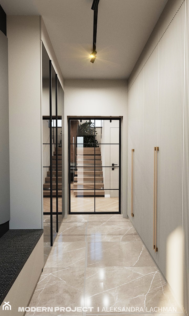 Wiatrołap z przeszklonymi drzwiami - zdjęcie od Modern Project Aleksandra Lachman