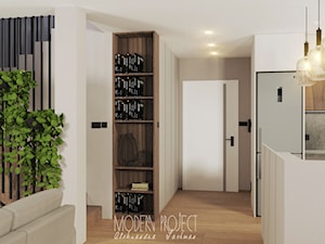 Projekt salonu z otwartą kuchnią - Hol / przedpokój, styl nowoczesny - zdjęcie od Modern Project Aleksandra Lachman