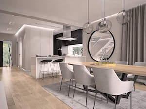 Nowoczesne wnętrze - Duża biała jadalnia w kuchni, styl nowoczesny - zdjęcie od MINIFORM - studio architektury wnętrz Aleksandra Patora