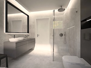 Łazienka - Średnia bez okna z lustrem łazienka, styl minimalistyczny - zdjęcie od MINIFORM - studio architektury wnętrz Aleksandra Patora