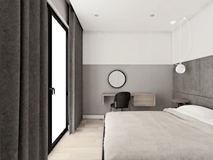 Dom w Rybniku Zamysłowie - Średnia biała szara z biurkiem sypialnia, styl nowoczesny - zdjęcie od KOCHAN wnętrza