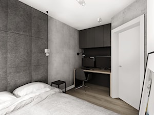 Mieszkanie w Katowicach - Średnia szara z biurkiem sypialnia, styl nowoczesny - zdjęcie od KOCHAN wnętrza