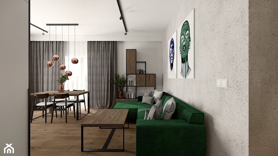 Mieszkanie w Rybniku - Salon, styl industrialny - zdjęcie od KOCHAN wnętrza