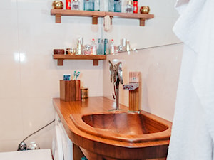 Bateria umywalkowa, niska - zdjęcie od Green Home Design, drewniane baterie łazienkowe i kuchenne