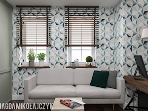 Dom w Koninie - Średnie w osobnym pomieszczeniu z sofą biuro, styl vintage - zdjęcie od Magda Mikołajczyk PRACOWNIA PROJEKTOWANIA WNĘTRZ