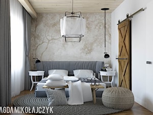 DOMEK KOLO KONINIA - Średnia biała szara sypialnia, styl vintage - zdjęcie od Magda Mikołajczyk PRACOWNIA PROJEKTOWANIA WNĘTRZ