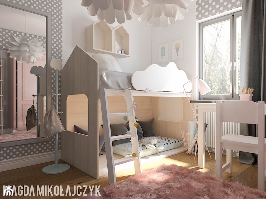 Średni szary pokój dziecka dla dziecka dla chłopca dla dziewczynki, styl nowoczesny - zdjęcie od Magda Mikołajczyk PRACOWNIA PROJEKTOWANIA WNĘTRZ