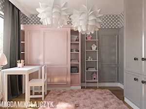 Mały szary pokój dziecka dla dziecka dla nastolatka dla dziewczynki, styl nowoczesny - zdjęcie od Magda Mikołajczyk PRACOWNIA PROJEKTOWANIA WNĘTRZ