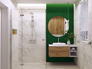 Łazienka z zielonym akcentem - zdjęcie od MACZ Architektura