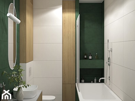 Aranżacje wnętrz - Łazienka: Zielona łazienka - MACZ Architektura. Przeglądaj, dodawaj i zapisuj najlepsze zdjęcia, pomysły i inspiracje designerskie. W bazie mamy już prawie milion fotografii!