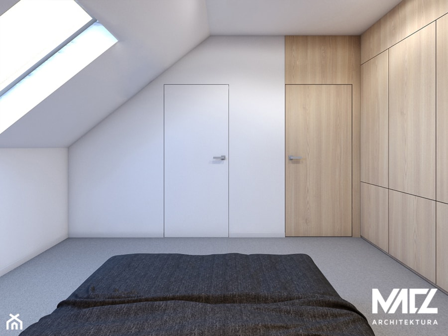 Sypialnia z łazienką na poddaszu - zdjęcie od MACZ Architektura