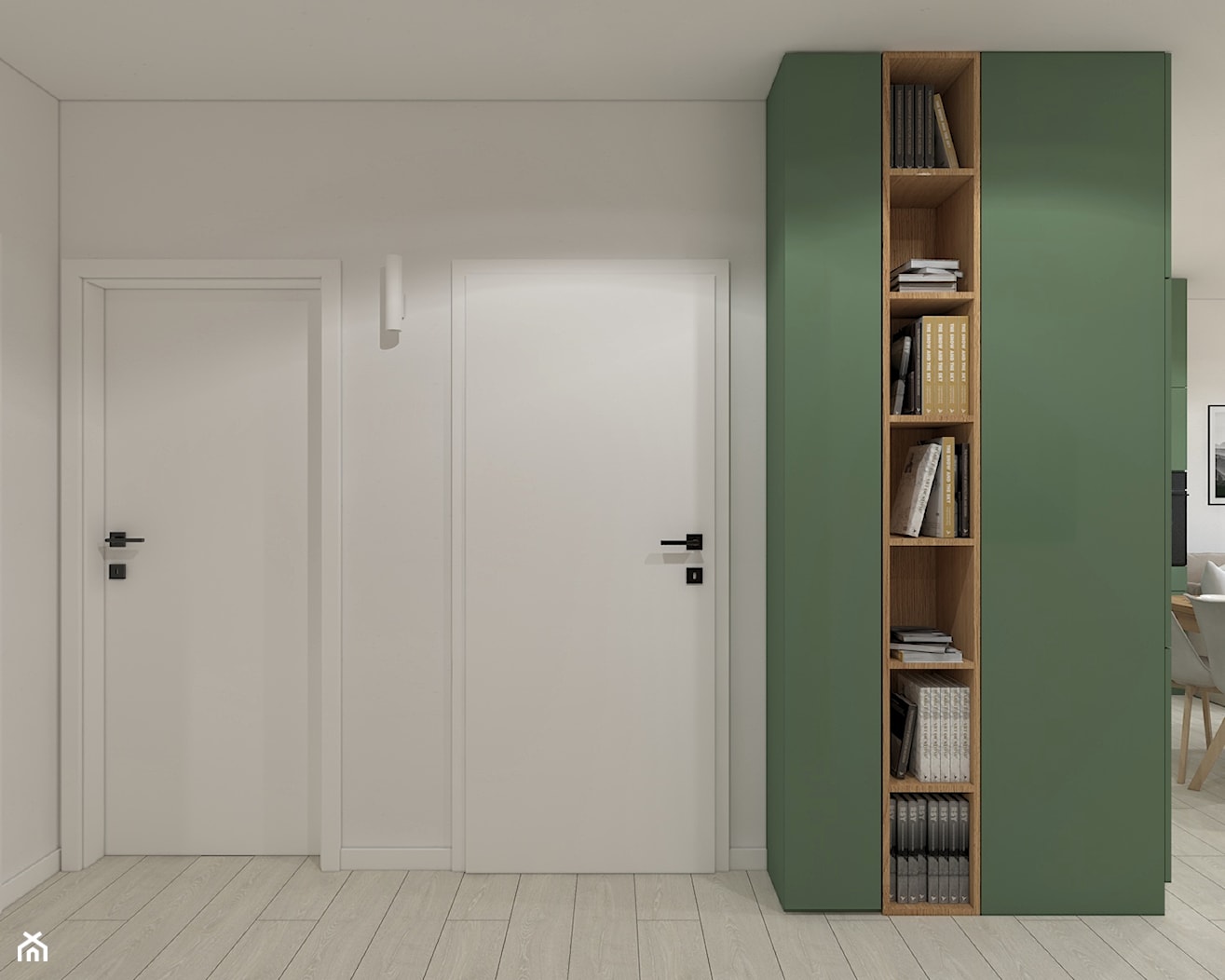 Przedpokój z zieloną szafą - zdjęcie od MACZ Architektura - Homebook