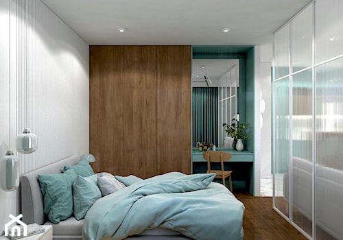 Sypialnia z niebieskim - zdjęcie od MACZ Architektura