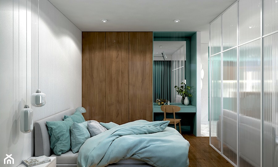 Sypialnia z niebieskim - zdjęcie od MACZ Architektura
