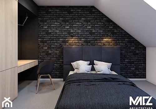 Sypialnia z łazienką na poddaszu - zdjęcie od MACZ Architektura