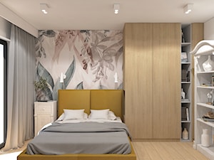 Sypialnia z tapetą - zdjęcie od MACZ Architektura