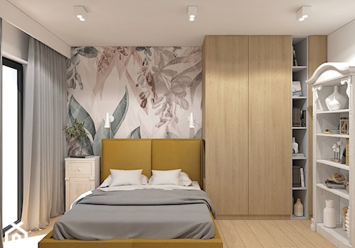 Sypialnia z tapetą - zdjęcie od MACZ Architektura