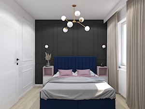 Sypialnia z czarną ścianą - zdjęcie od MACZ Architektura
