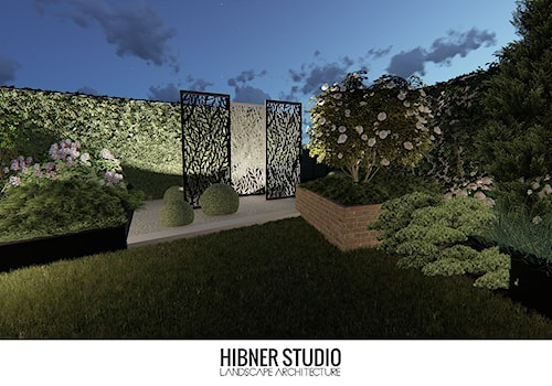 Projekt ogrodu przy nowoczesnej Stodole - Średni ogród za domem, styl nowoczesny - zdjęcie od Hibner Studio Pracownia Architektury Krajobrazu