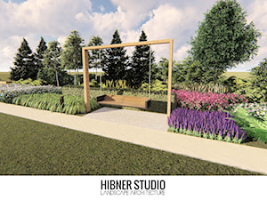 Ogród nowoczesny na mazurach - Duży ogród z huśtawką, styl nowoczesny - zdjęcie od Hibner Studio Pracownia Architektury Krajobrazu