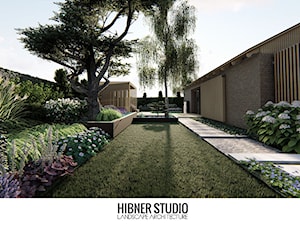 Projekt ogrodu przy nowoczesnej Stodole - Duży ogród za domem, styl nowoczesny - zdjęcie od Hibner Studio Pracownia Architektury Krajobrazu
