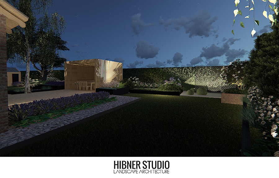 Projekt ogrodu przy nowoczesnej Stodole - Ogród, styl nowoczesny - zdjęcie od Hibner Studio Pracownia Architektury Krajobrazu