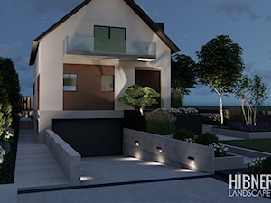 Projekt elewacji domu i ogrodu na poziomach - zdjęcie od Hibner Studio Pracownia Architektury Krajobrazu