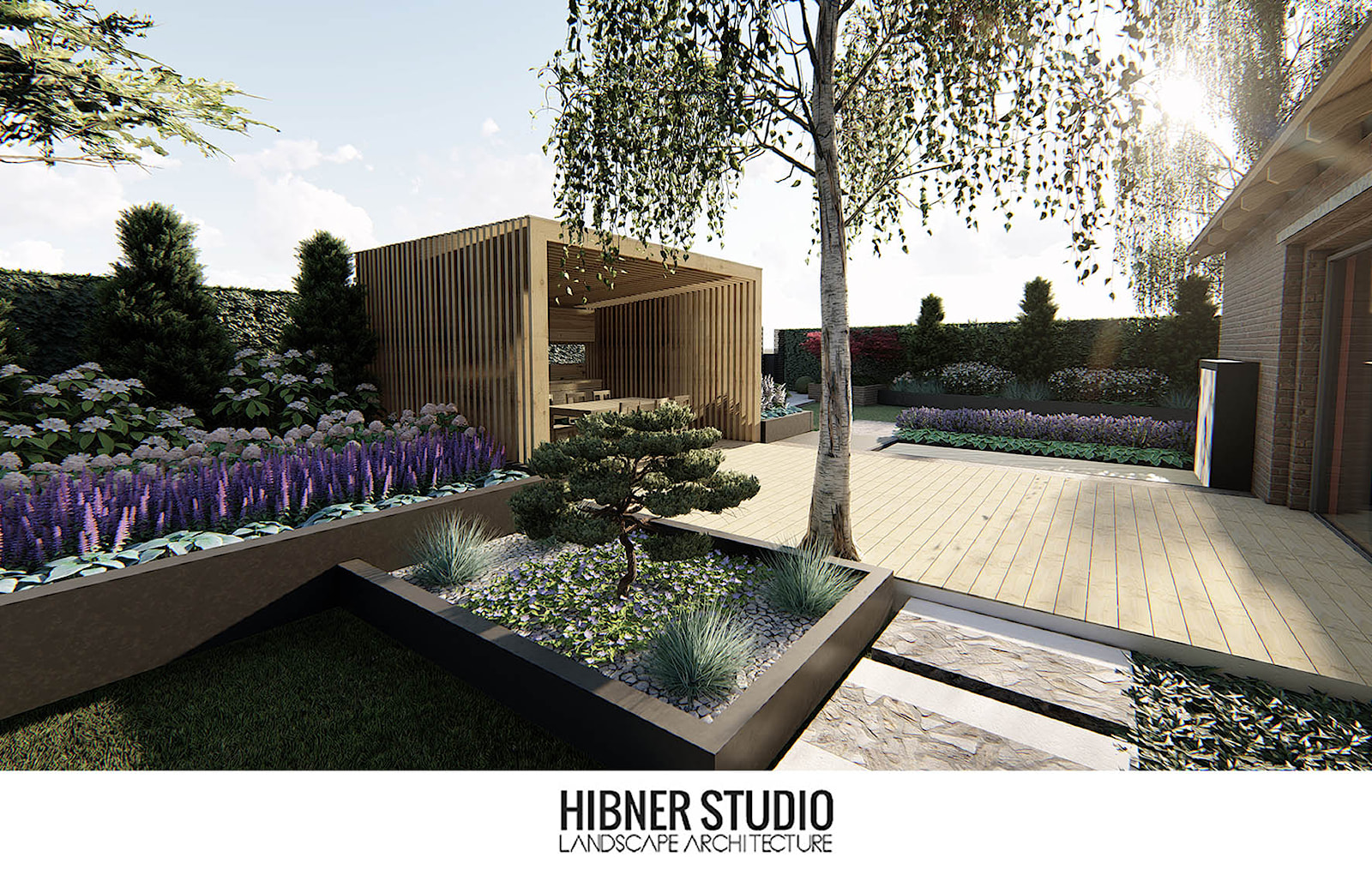 Projekt ogrodu przy nowoczesnej Stodole - Ogród, styl nowoczesny - zdjęcie od Hibner Studio Pracownia Architektury Krajobrazu - Homebook