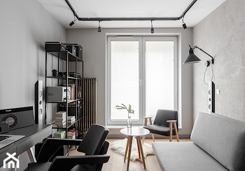 Minimalistyczny apartament w Krakowie 2016 - Średni biały szary pokój dziecka dla nastolatka dla chłopca, styl minimalistyczny - zdjęcie od Finchstudio Architektura Wnętrz