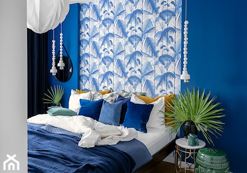 Granatowe mieszkanie - Średnia niebieska sypialnia, styl nowoczesny - zdjęcie od Finchstudio Architektura Wnętrz