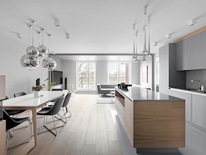 Minimalistyczny apartament w Krakowie 2016 - Salon, styl minimalistyczny - zdjęcie od Finchstudio Architektura Wnętrz