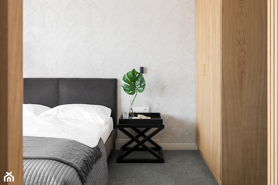 Średnia szara sypialnia, styl nowoczesny - zdjęcie od Finchstudio Architektura Wnętrz