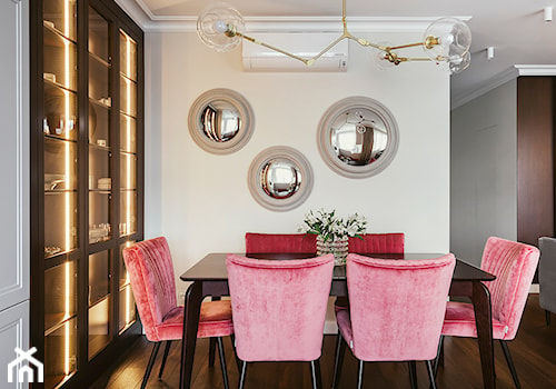 Apartament inspirowany Paryżem - Średnia biała jadalnia jako osobne pomieszczenie, styl nowoczesny - zdjęcie od Finchstudio Architektura Wnętrz