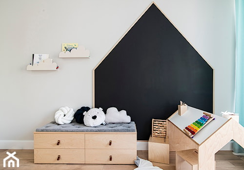 Apartament Wrocław 100m2 - Mały czarny szary pokój dziecka dla dziecka dla chłopca dla dziewczynki, styl skandynawski - zdjęcie od Finchstudio Architektura Wnętrz