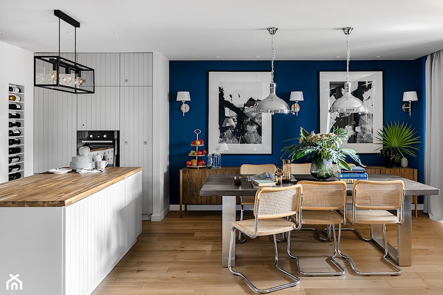Granatowe mieszkanie - Jadalnia, styl skandynawski - zdjęcie od Finchstudio Architektura Wnętrz