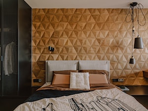 Bajki robotłw - Średnia beżowa brązowa sypialnia, styl industrialny - zdjęcie od Finchstudio Architektura Wnętrz