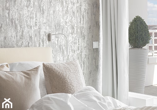 Mała szara sypialnia, styl minimalistyczny - zdjęcie od Finchstudio Architektura Wnętrz