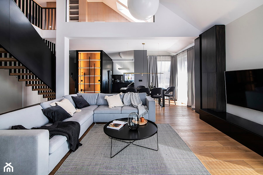 Dom we Wrocławiu - Salon, styl minimalistyczny - zdjęcie od Finchstudio Architektura Wnętrz