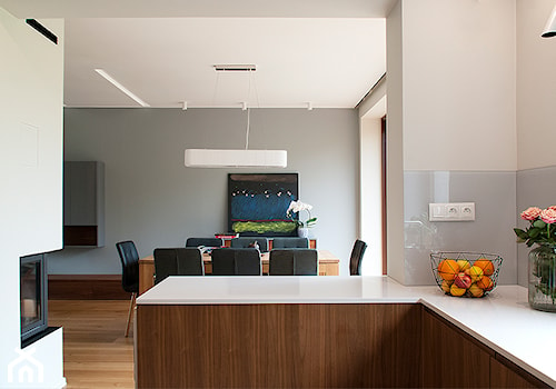 Średnia szara jadalnia jako osobne pomieszczenie, styl nowoczesny - zdjęcie od Finchstudio Architektura Wnętrz