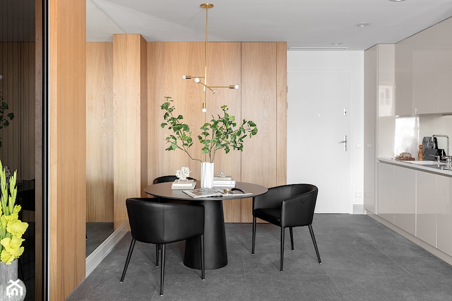 Mała biała jadalnia w kuchni, styl minimalistyczny - zdjęcie od Finchstudio Architektura Wnętrz