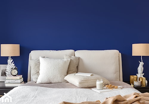 Paleta kolorów - Średnia niebieska sypialnia, styl nowoczesny - zdjęcie od Finchstudio Architektura Wnętrz